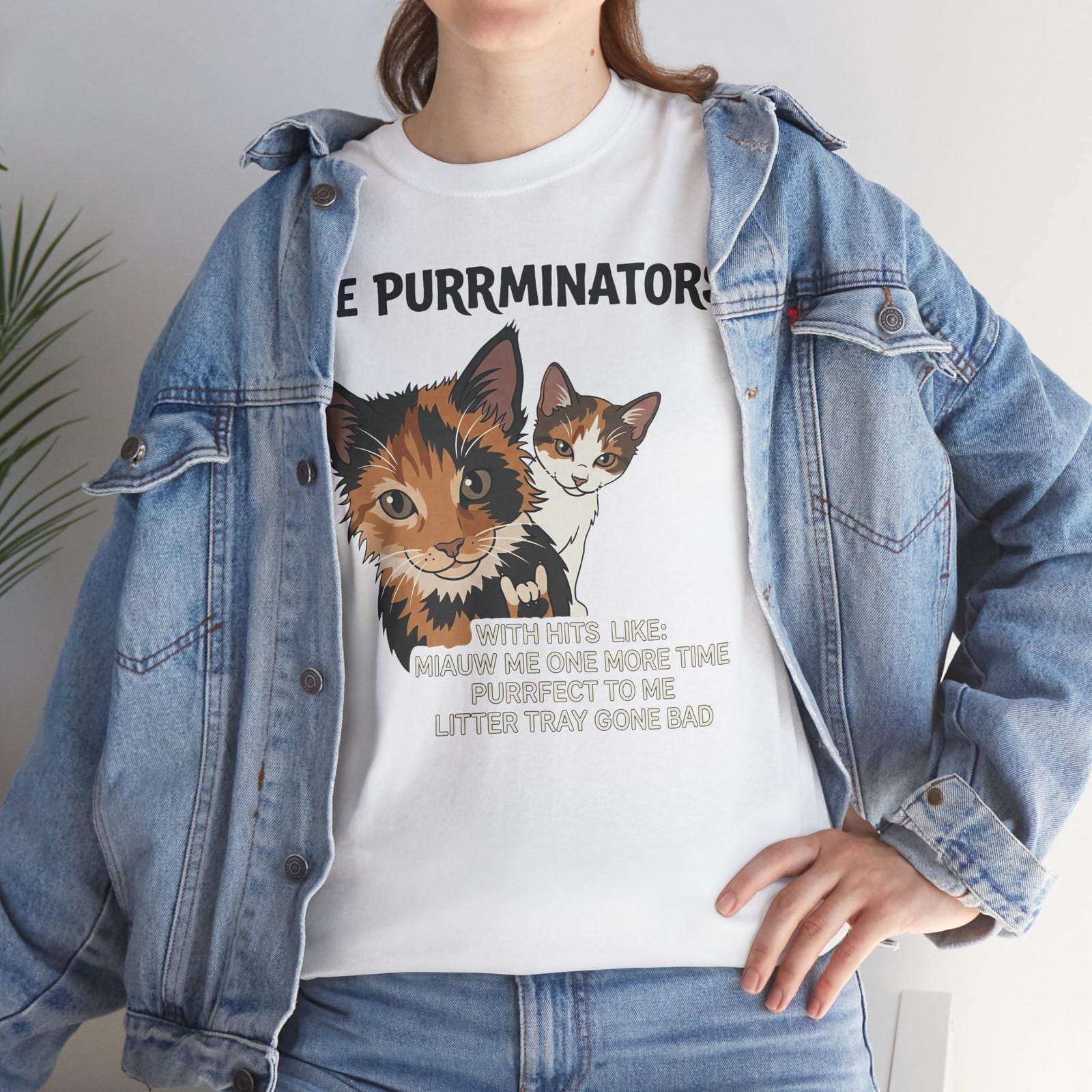 Cat Band Tee — "The Purrminators" Graphic T-Shirt