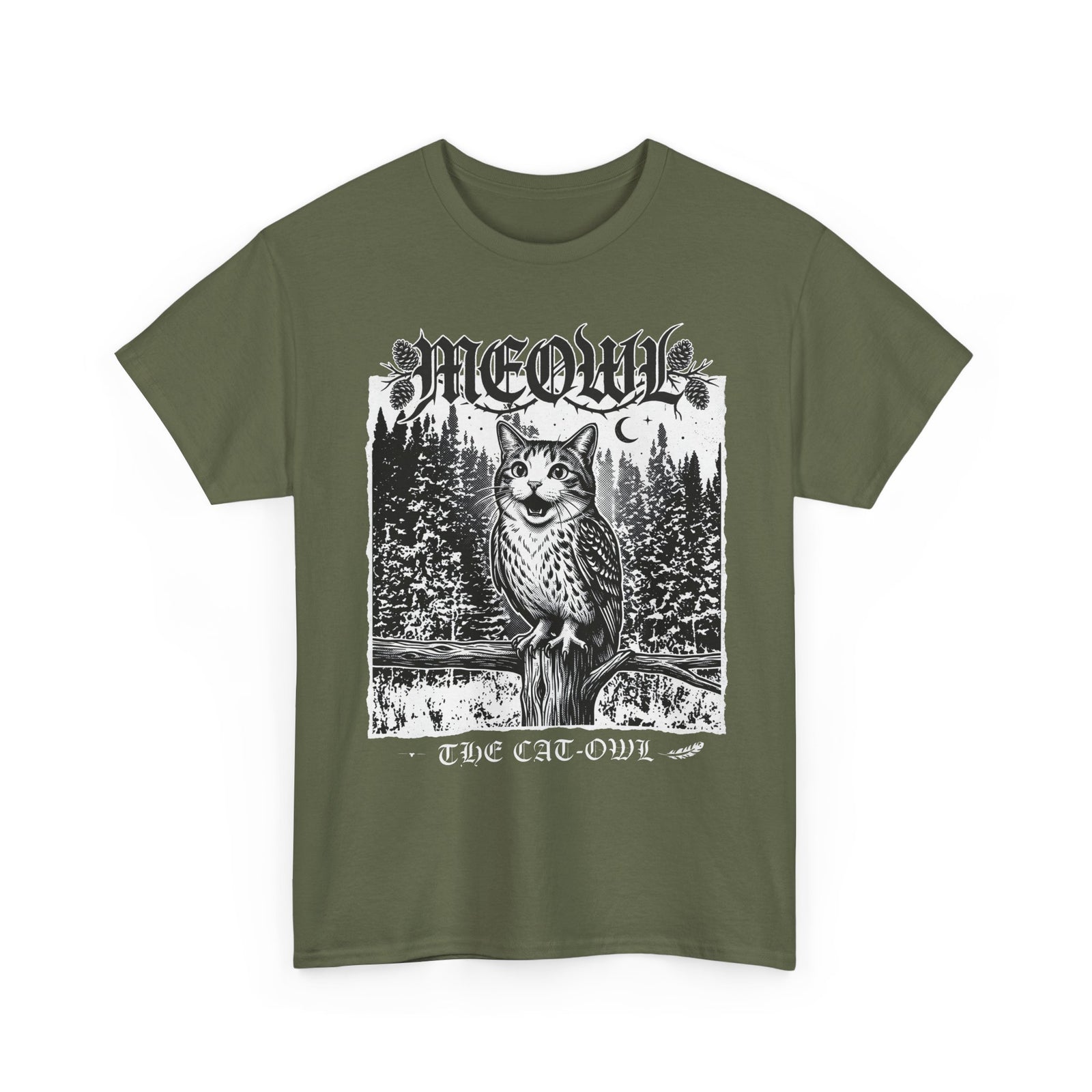 Funny "Meowl the Cat Owl" T‑Shirt