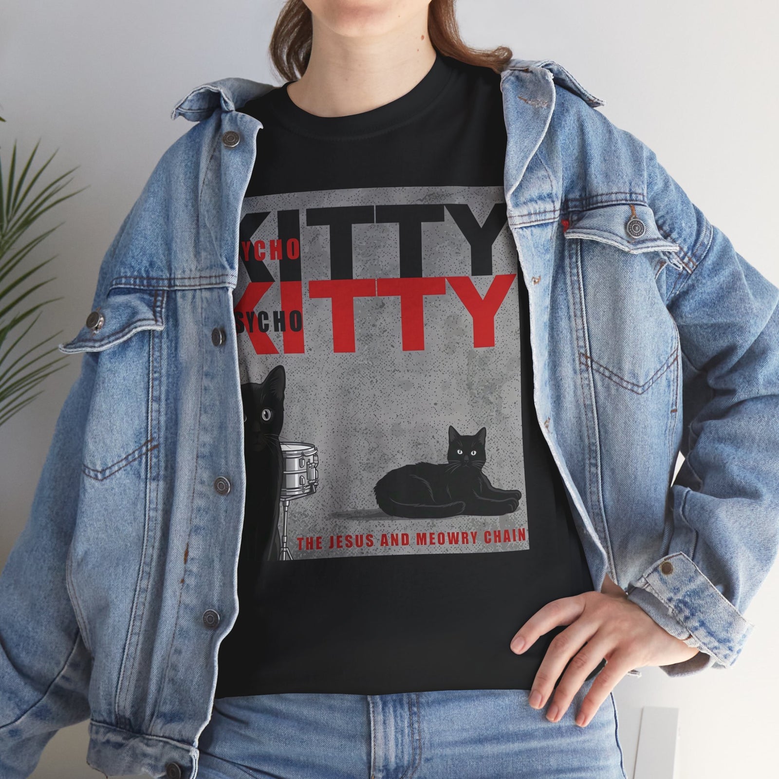 Kitty Tee Retro Black Cat Graphic T‑Shirt