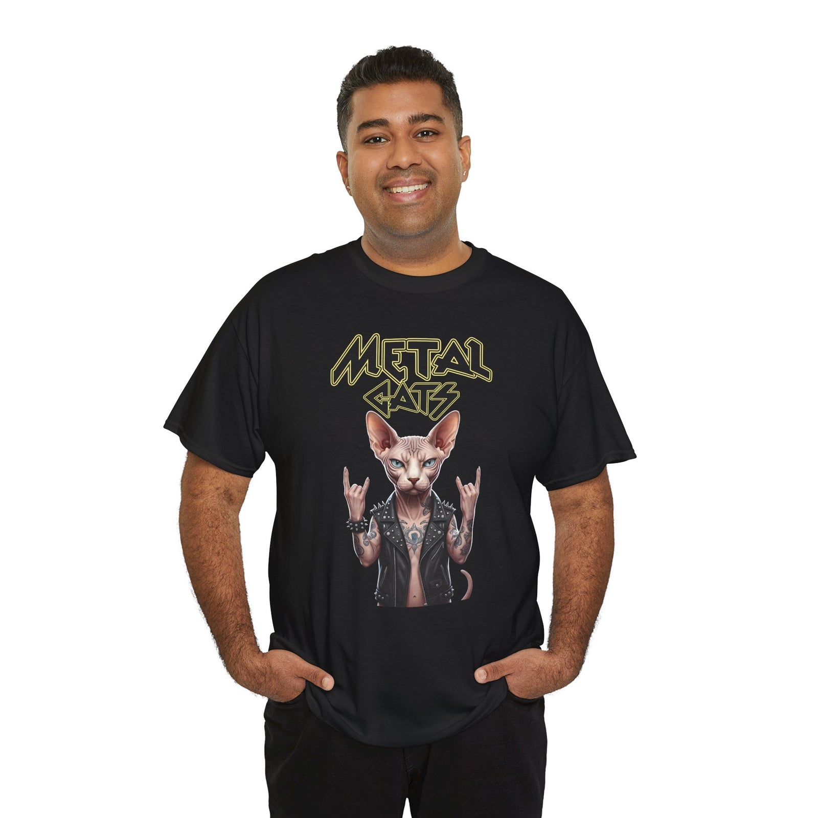 Metal Cats T-Shirt — Heavy Metal Cat Graphic Tee