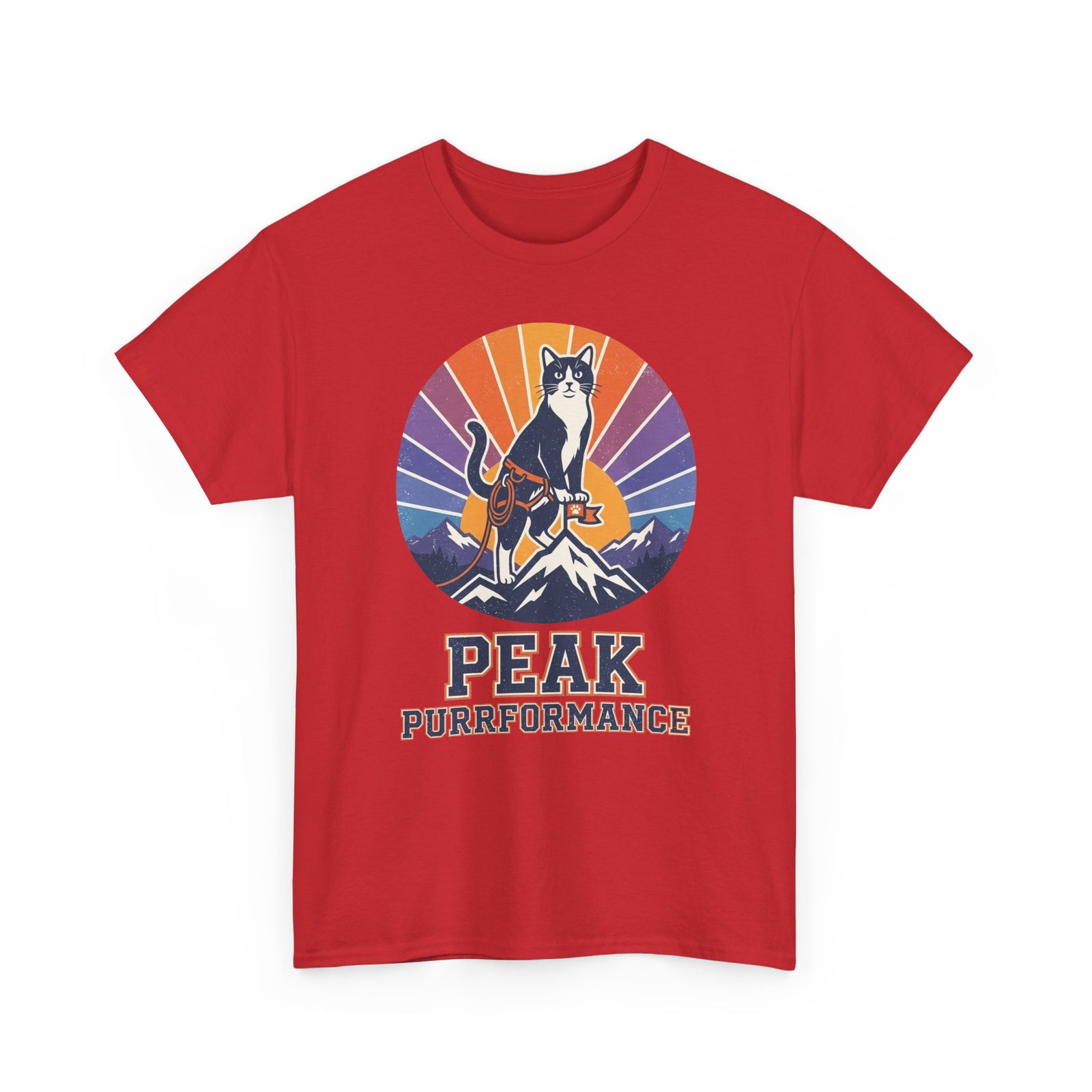Cat Hiking Tee — "Peak Purformance" Outdoor Adventure Shirt