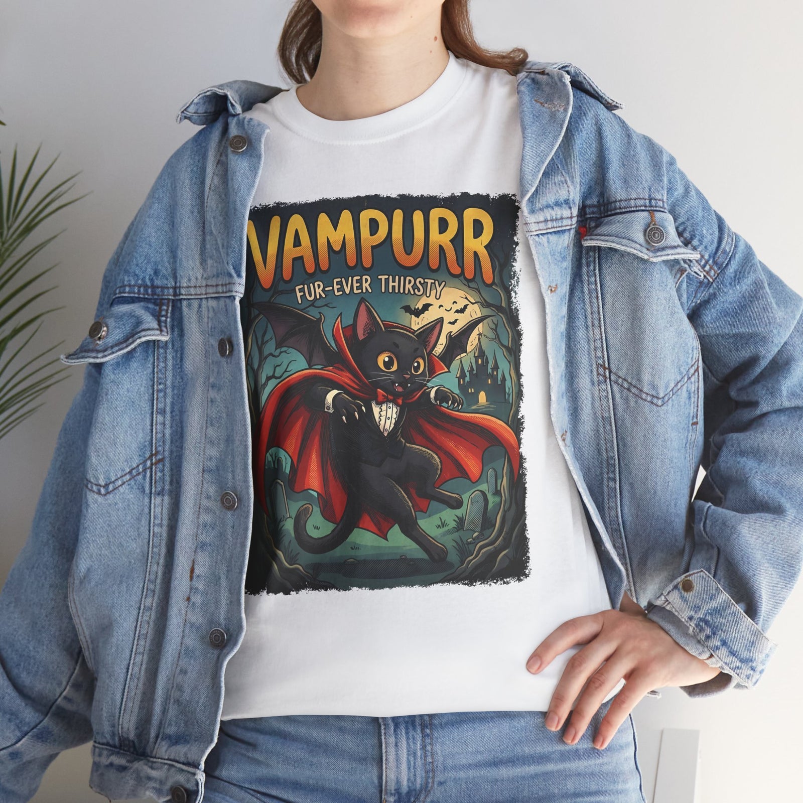 Vampurr 'Fur-ever Thirsty' Cat Vampire T-Shirt