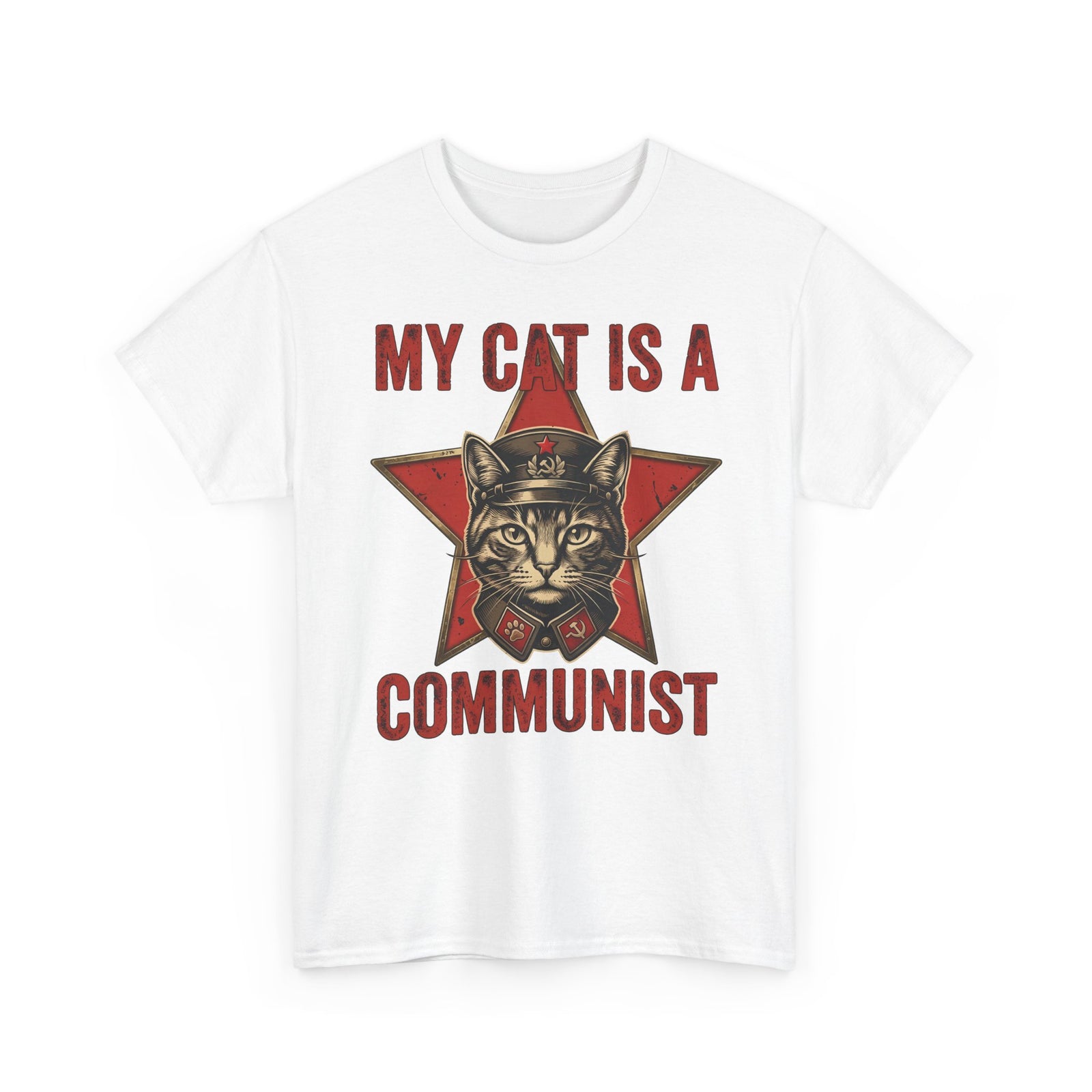 Communist Cat T-Shirt — "My Cat Is A Communist Cat" Funny Political Cat Tee