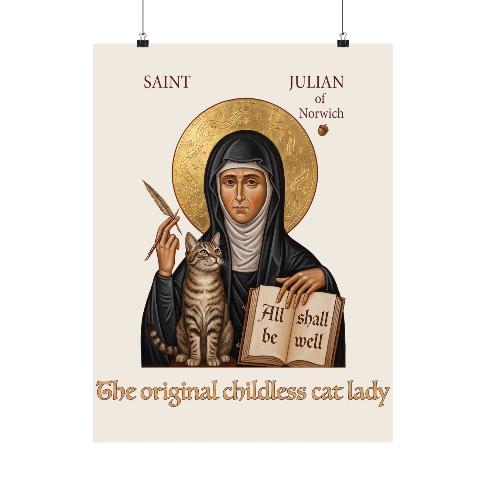 Saint Julian of Norwich Cat Lady Poster — The Original Childless Cat Lady