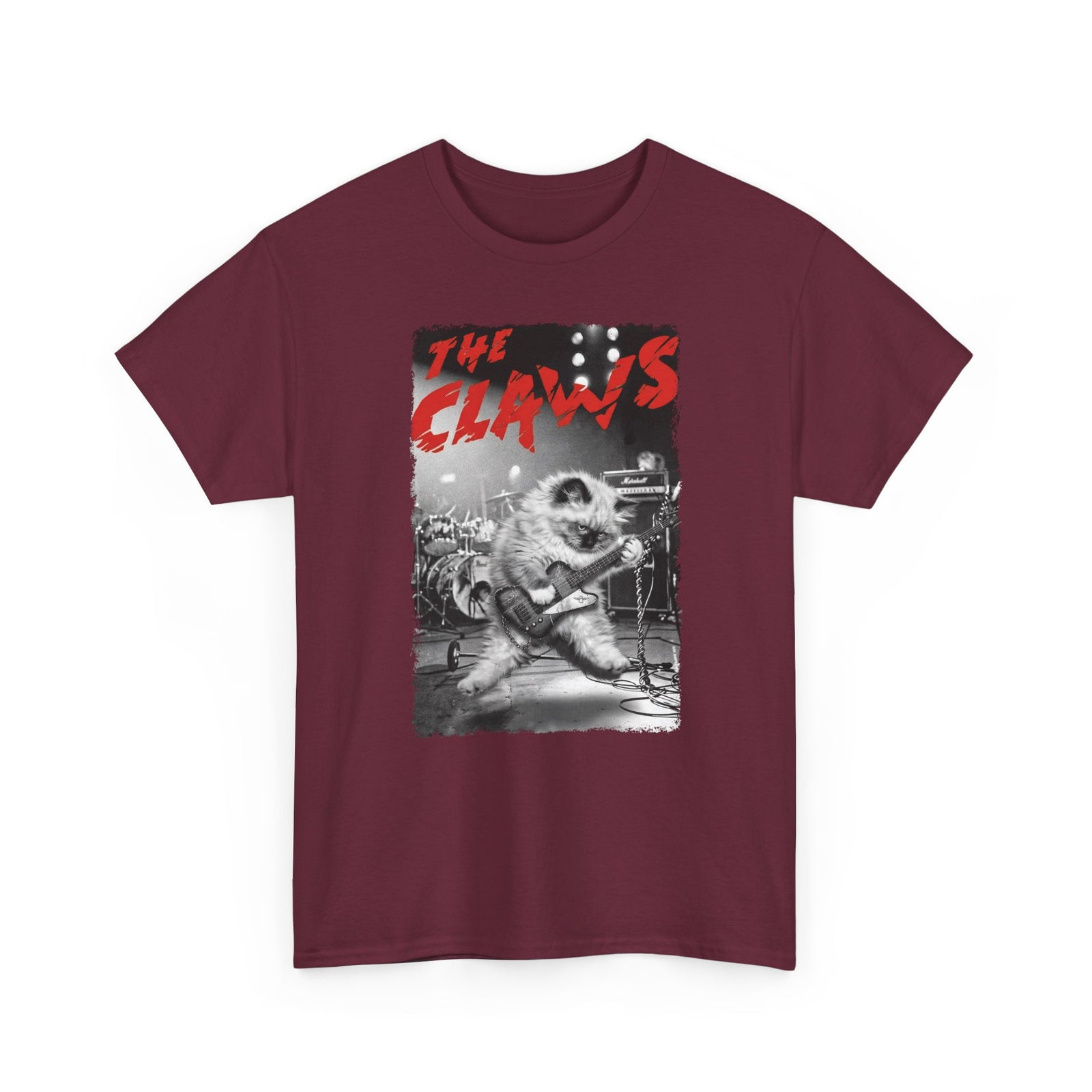 The Claws Cat Rock T-Shirt — Retro Cat Graphic Tee
