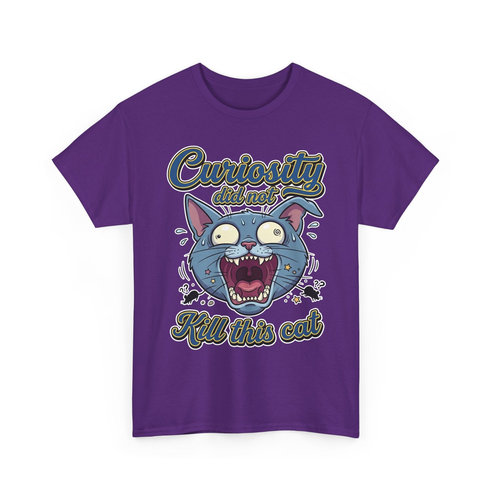 Curiosity Did Not Kill This Cat T-Shirt — Funny Panicking Cat Tee