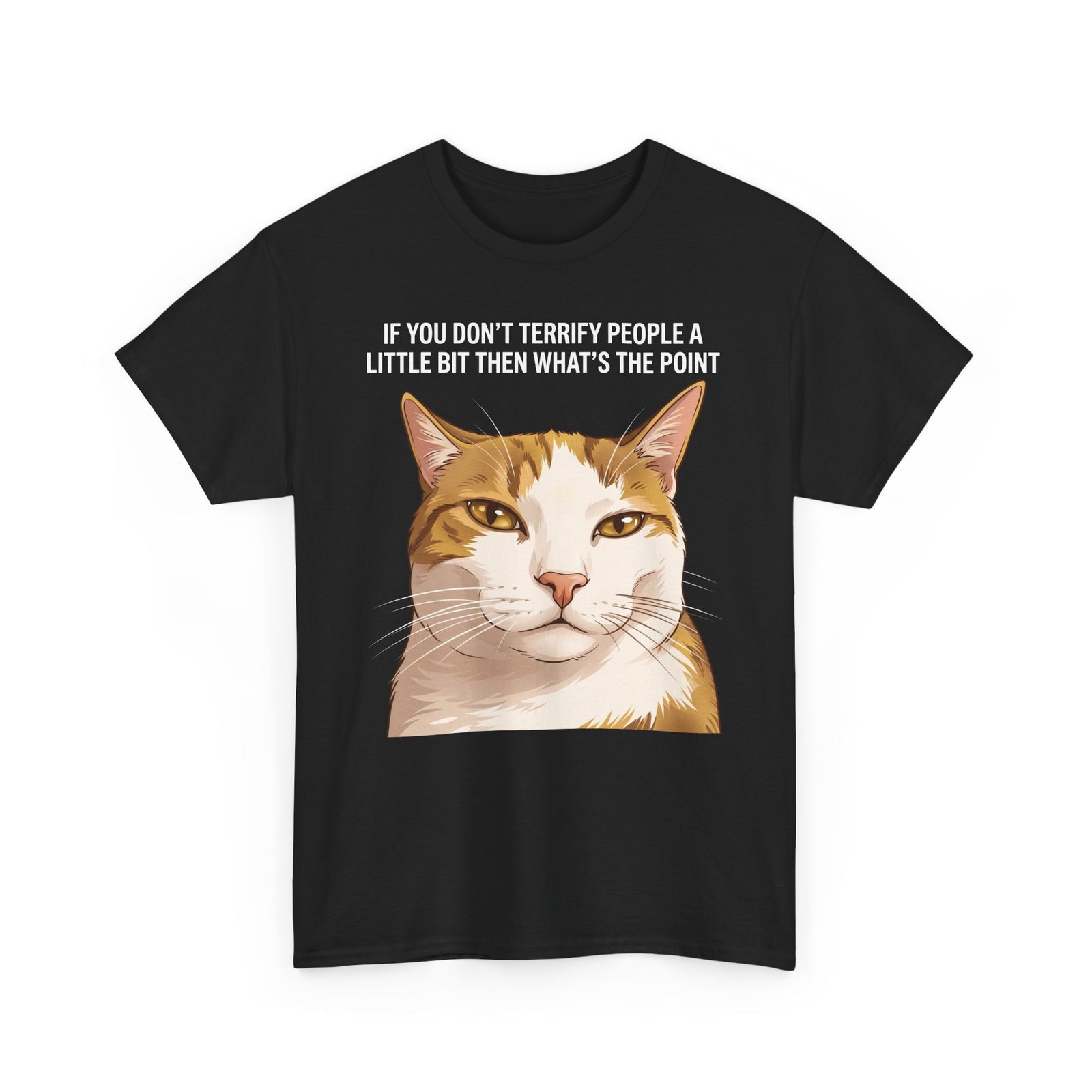 If You Don't Terrify People A Little Bit T-Shirt — Funny Sarcastic Orange Cat Tee