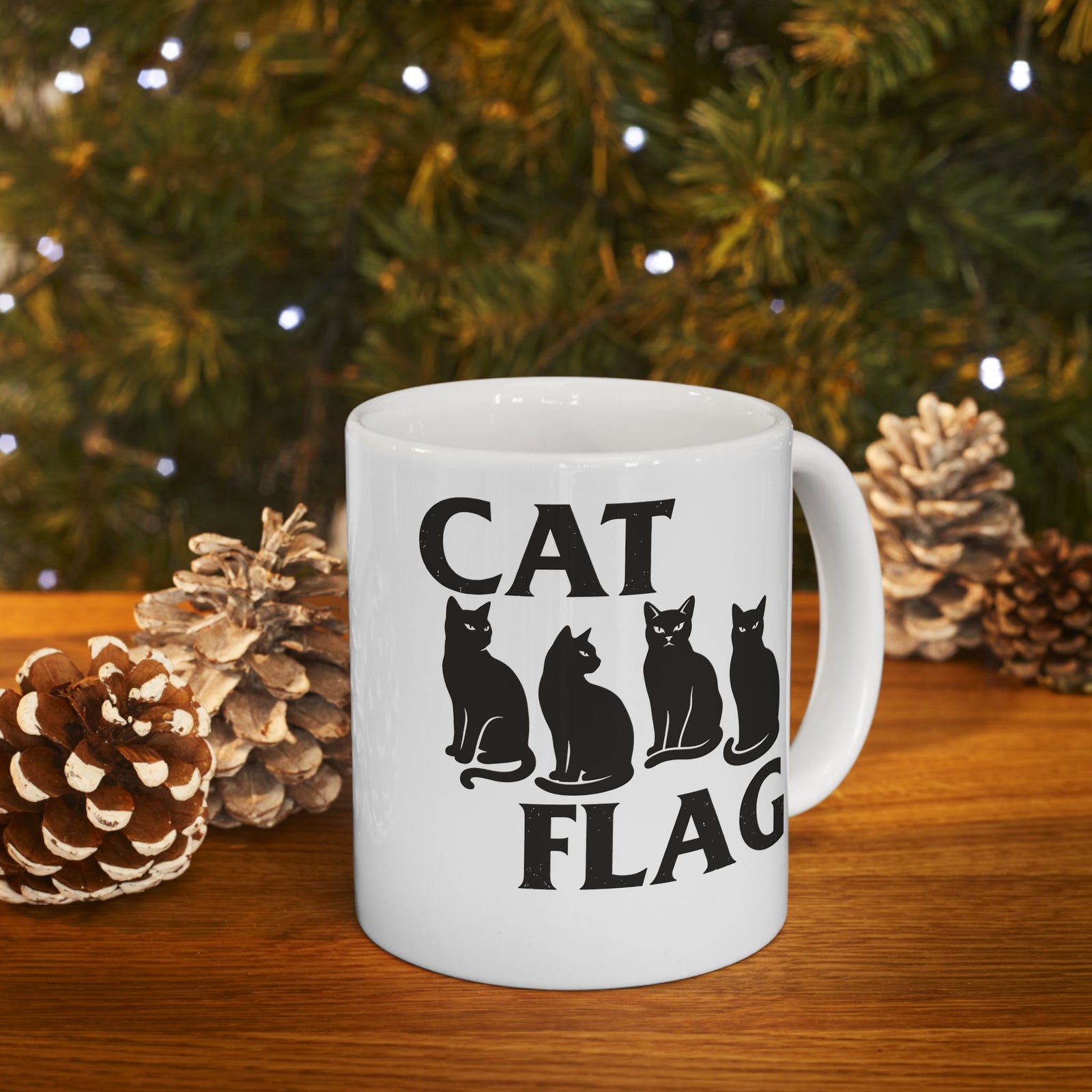 Cat Flag Ceramic Mug Feline Graphic Mug