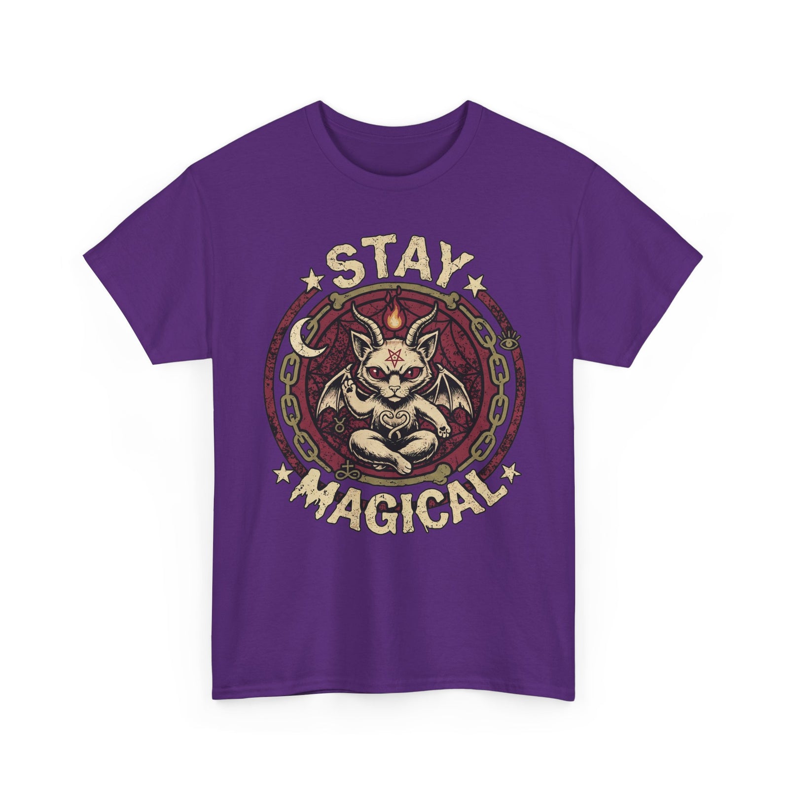 Stay Magical Baphomet Cat — Occult Gothic Aesthetic Graphic Art