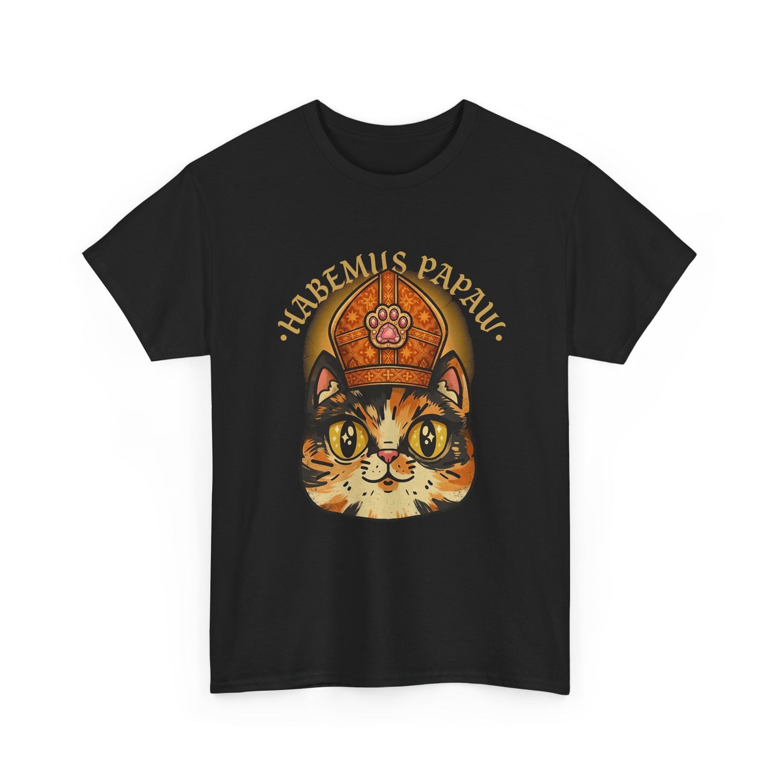 Funny 'Habemus Papaw' Catholic Kitten T-Shirt — Pope Cat Graphic Tee