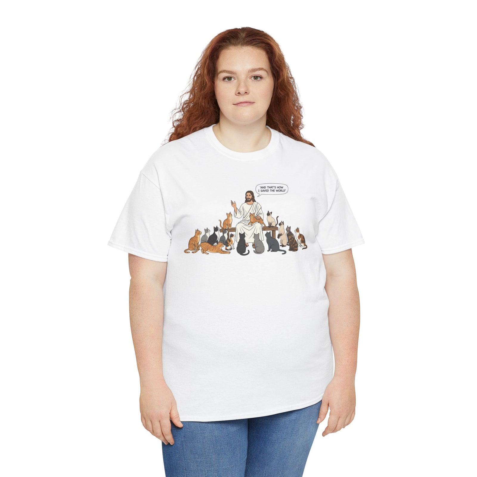 Cats & Jesus T-Shirt — Faith + Feline Graphic Tee
