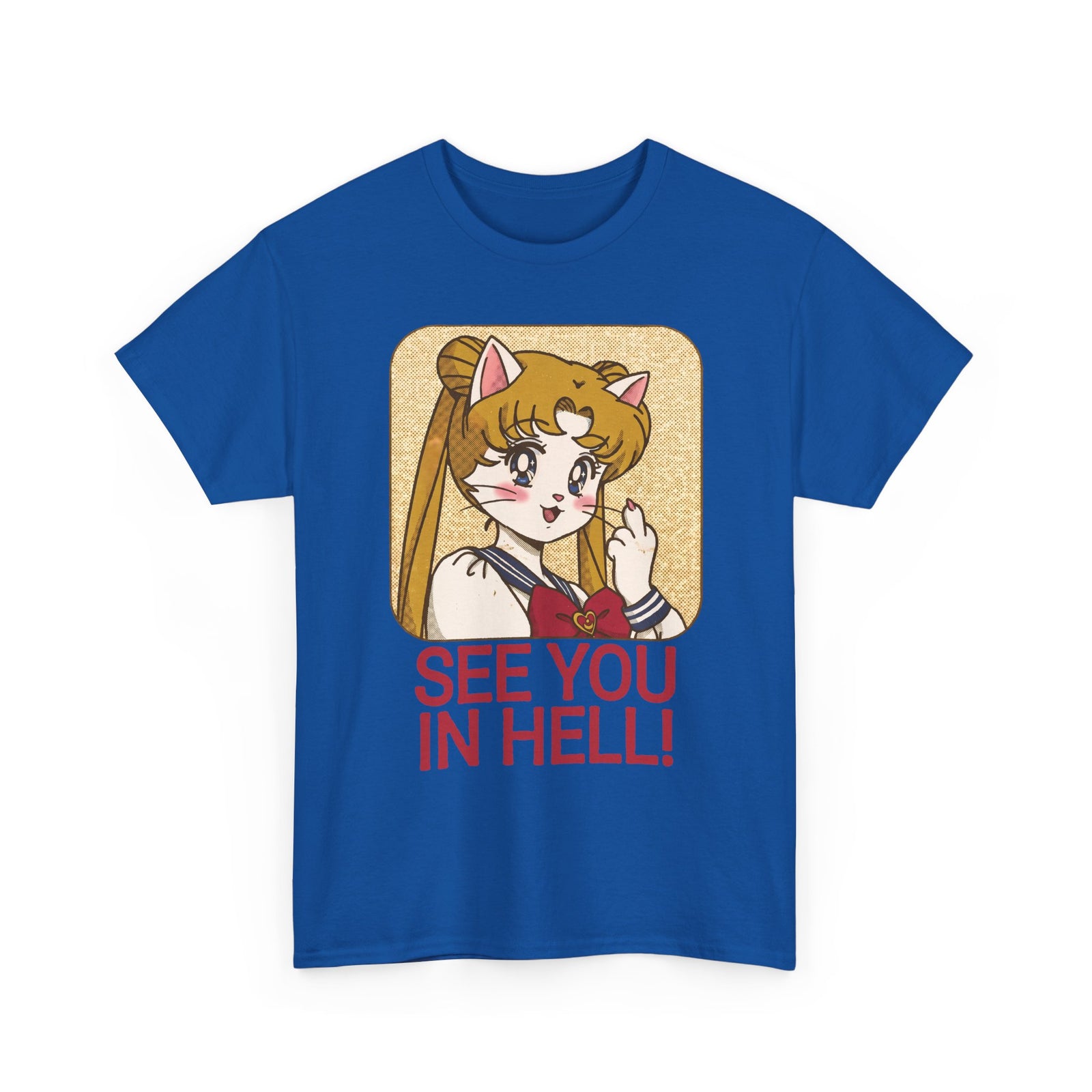 See You In Hell Anime Cat T-Shirt — Cute Magical Girl Parody Graphic