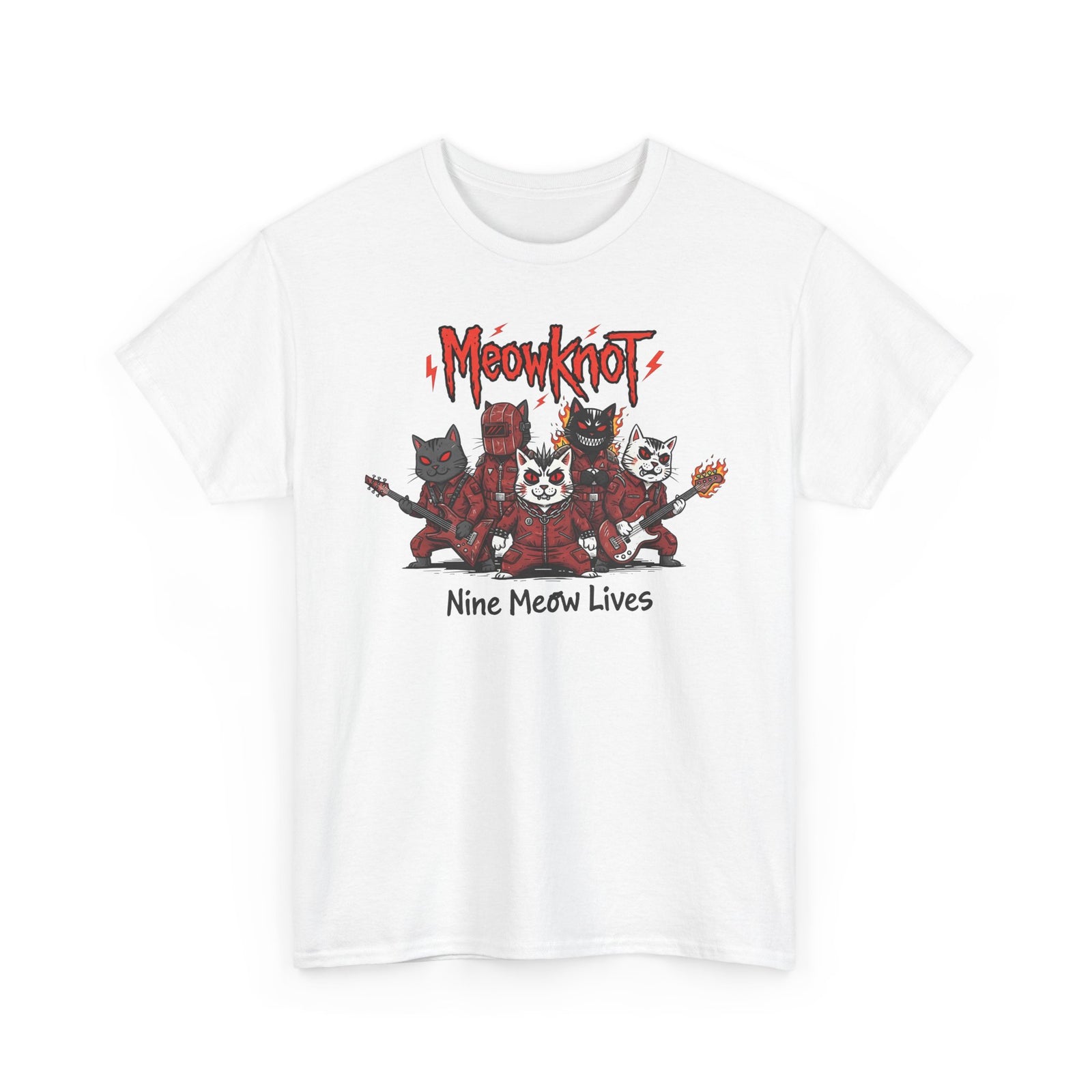 Meowknot Cat Band T-Shirt — Cute Musical Cat Graphic Tee