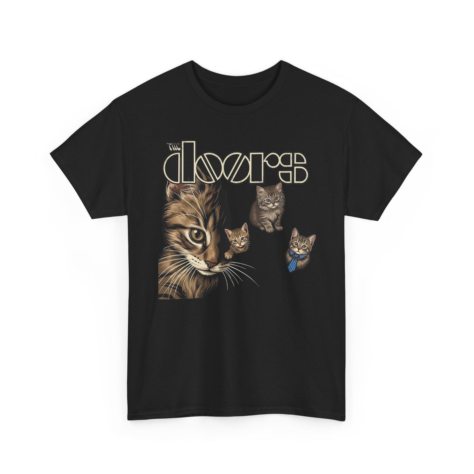 T-Shirt — Retro Cat Band Graphic Tee (The Doors Inspired)