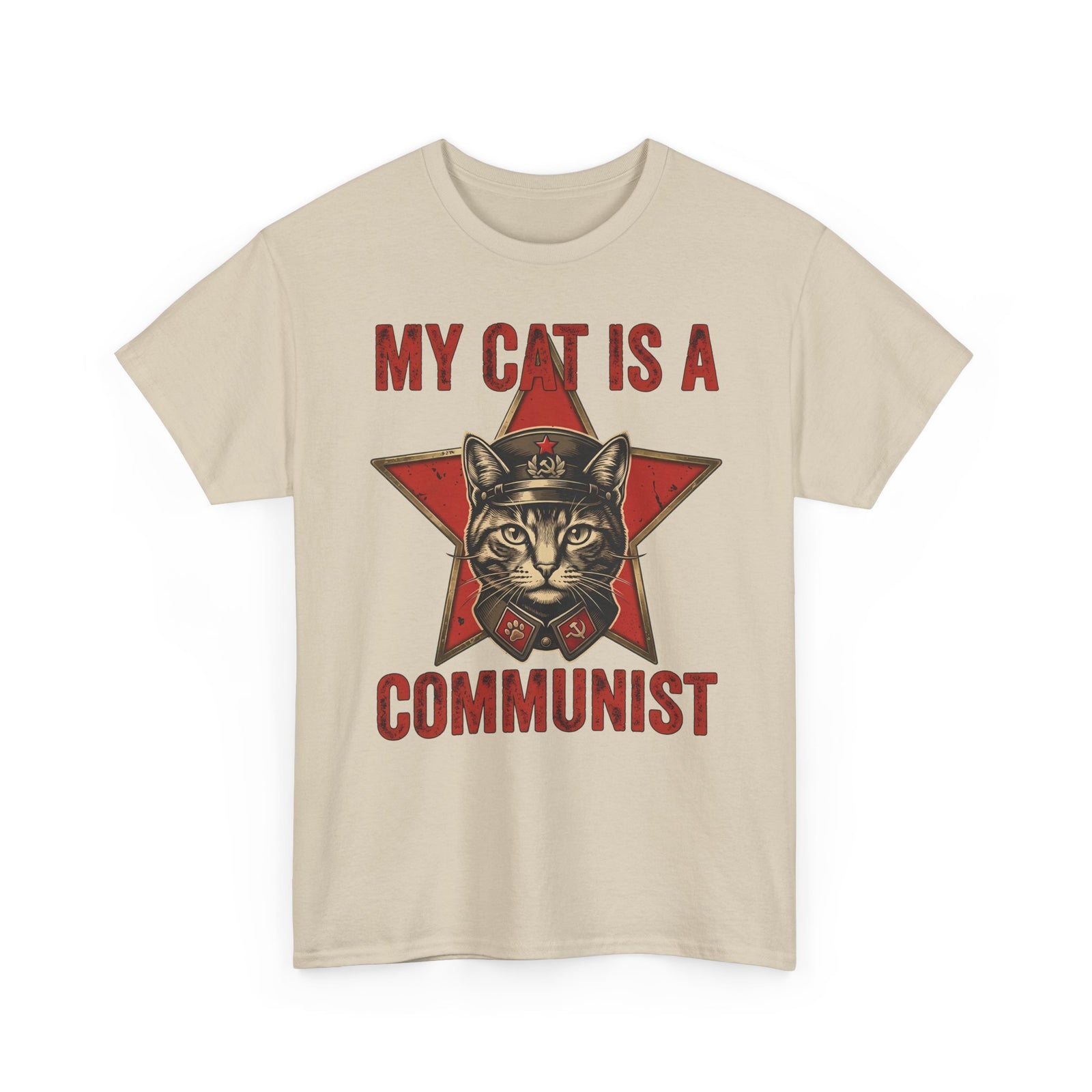 Communist Cat T-Shirt — "My Cat Is A Communist Cat" Funny Political Cat Tee