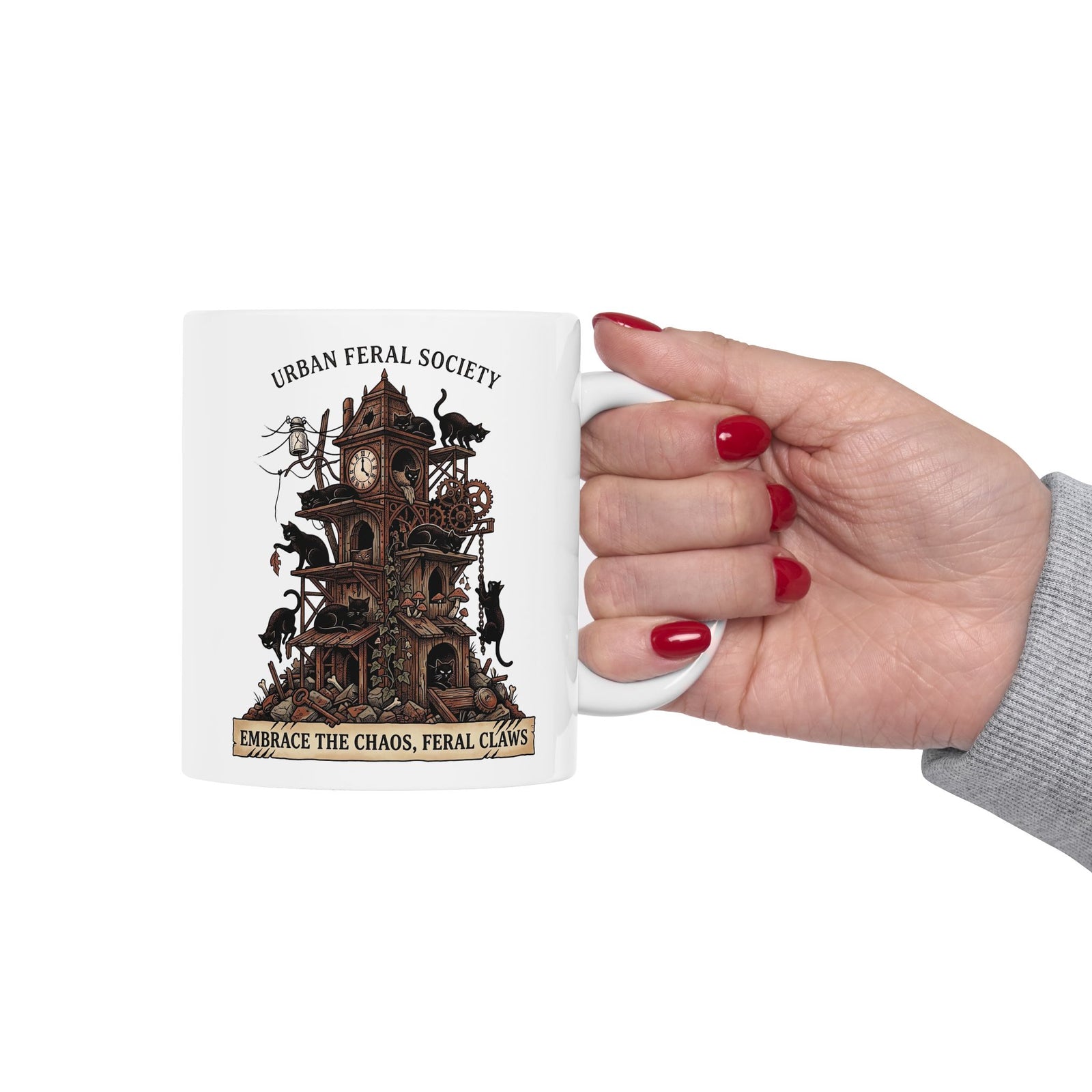 Black Cats Urban Feral Society Ceramic Mug