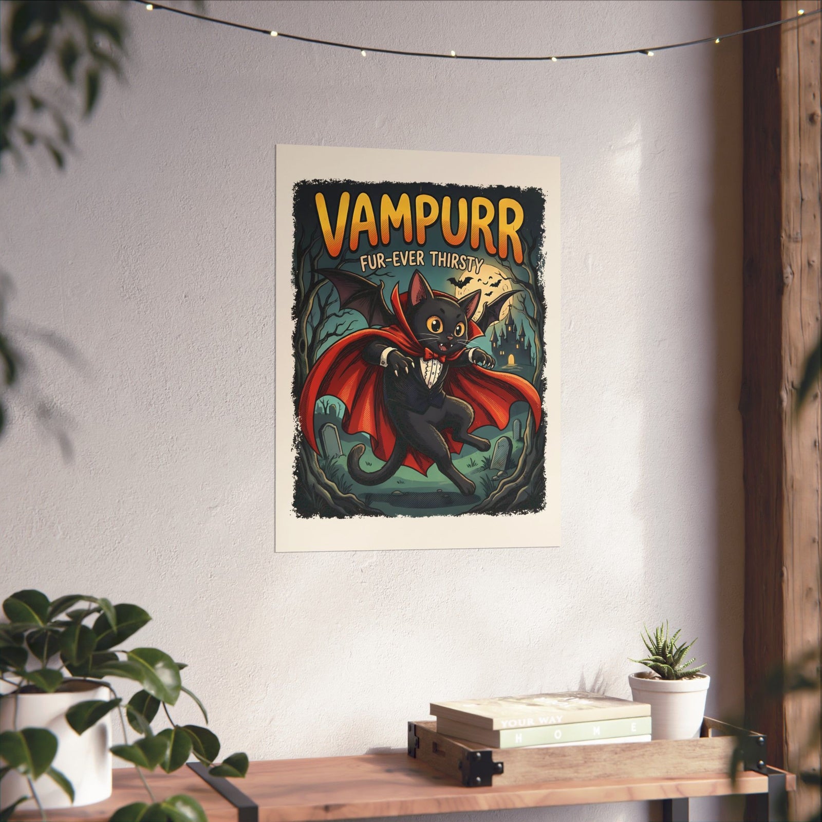 Vampurr 'Fur-ever Thirsty' Cat Vampire Poster