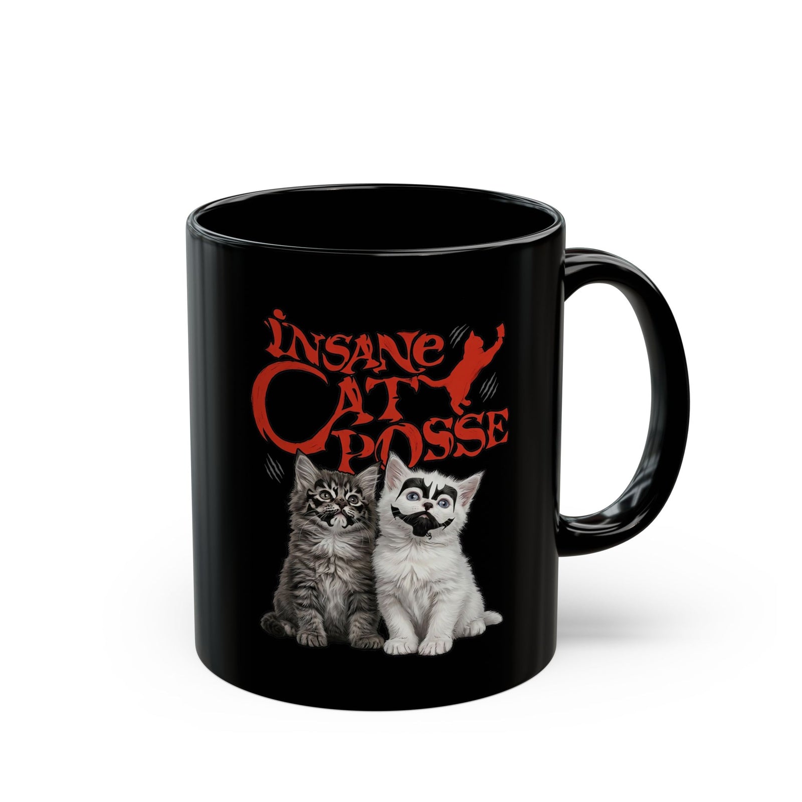 Insane Cat Posse Black Mug
