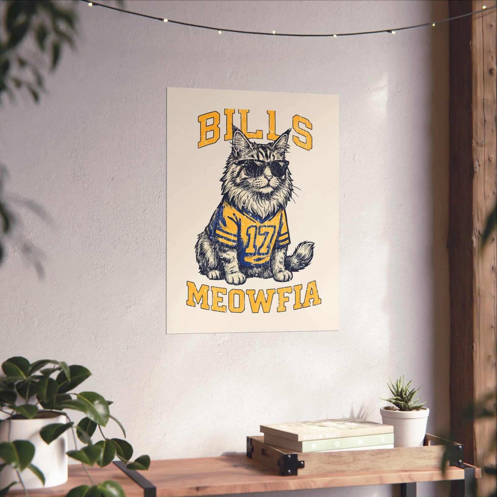 Bills Meowfia Poster — Funny Cat Mafia Graphic Poster