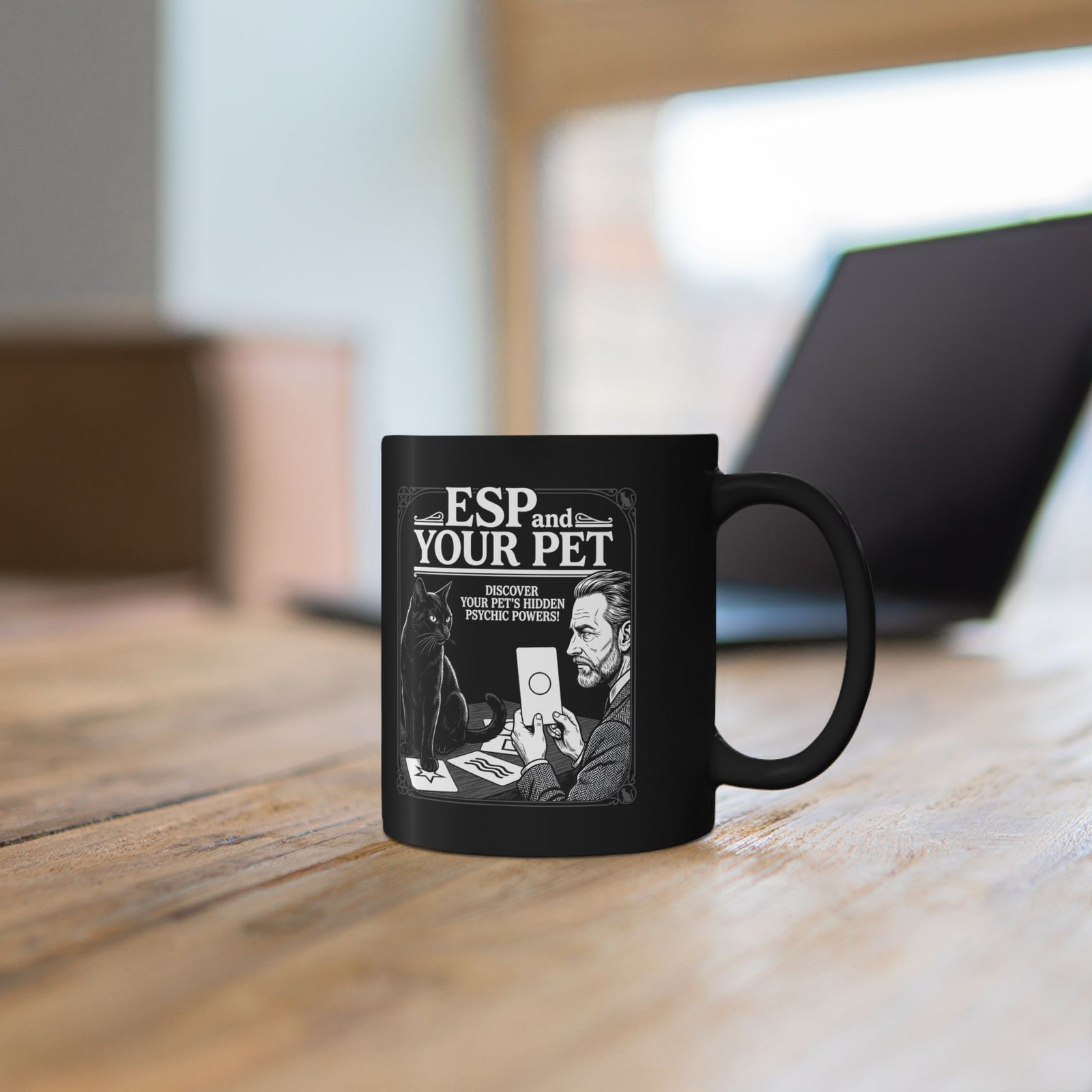 ESP & Your Pet Cat Black Mug — Psychic Cat Lover Mug