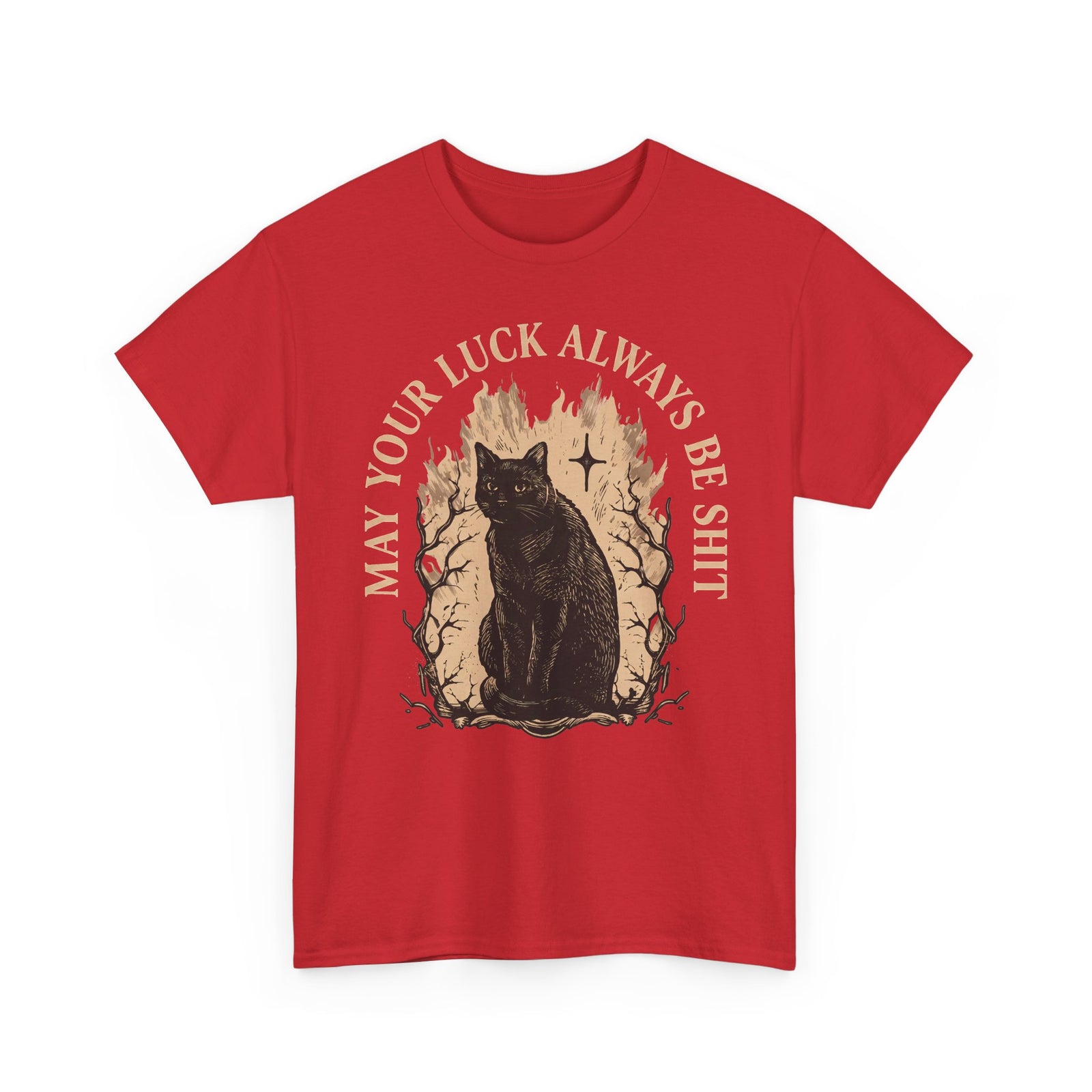 May Your Luck Always Be Shit Shirt — Funny Sarcastic Black Cat T-Shirt