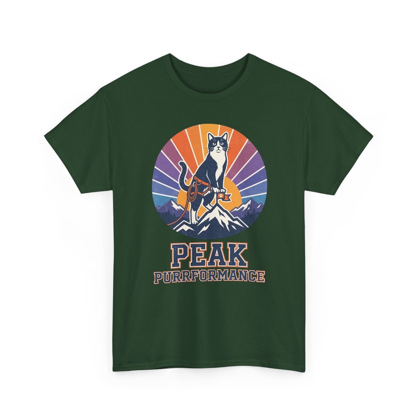 Cat Hiking Tee — "Peak Purformance" Outdoor Adventure Shirt