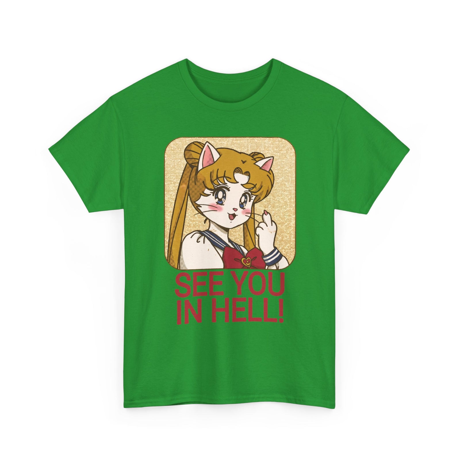 See You In Hell Anime Cat T-Shirt — Cute Magical Girl Parody Graphic
