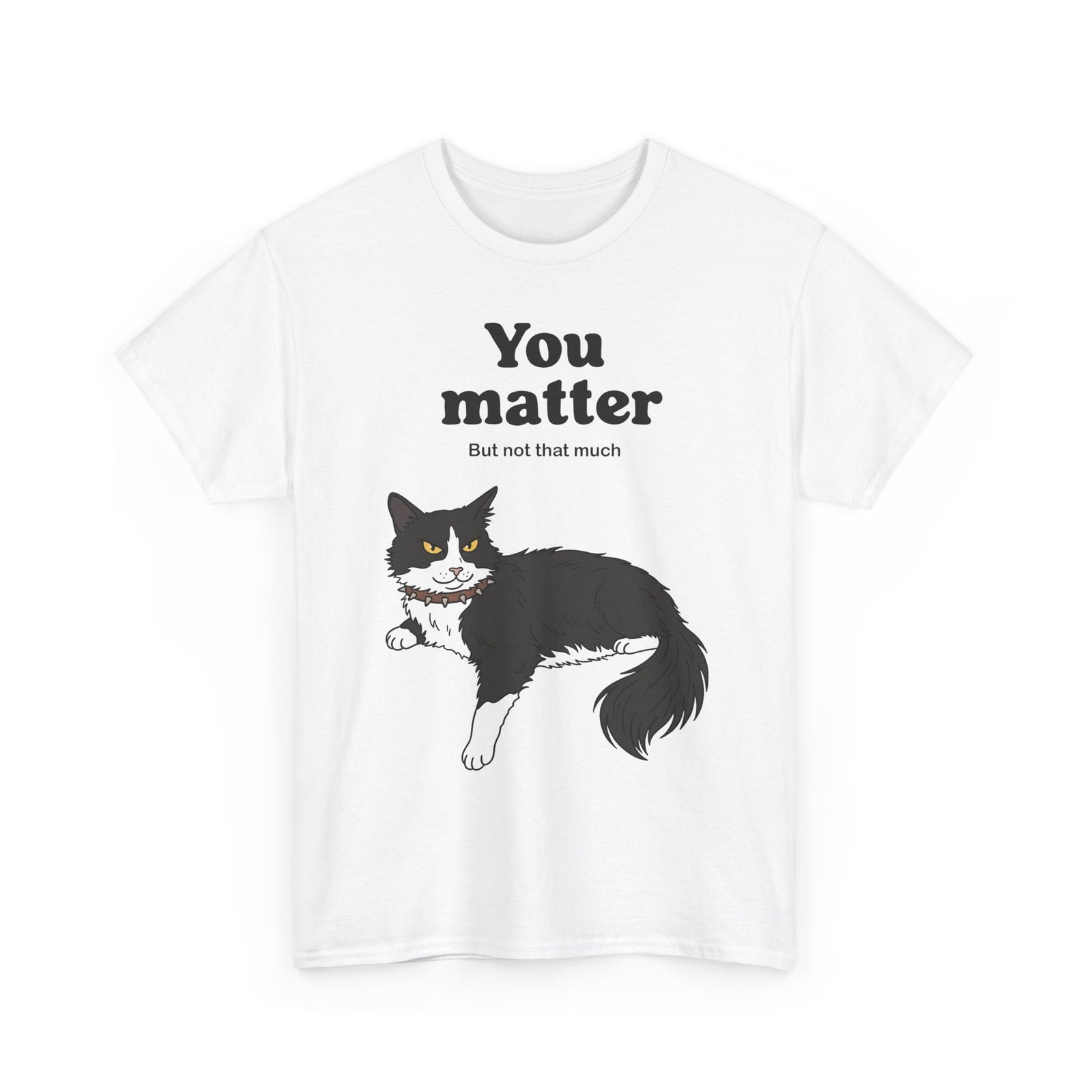 You Matter But Not That Much T-Shirt — Funny Sarcastic Tuxedo Cat Graphic Tee