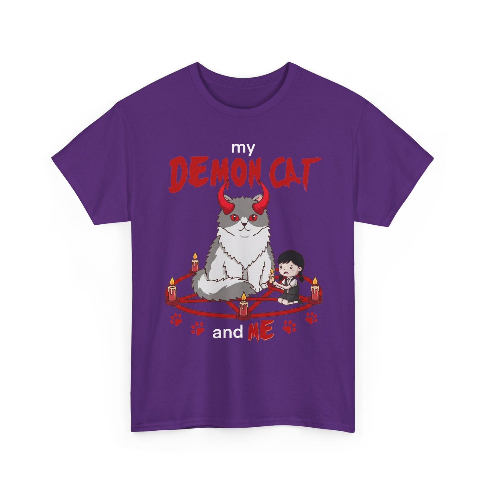 My Demon Cat T-Shirt — Cute Spooky Cat Graphic Tee for Cat Lovers & Halloween
