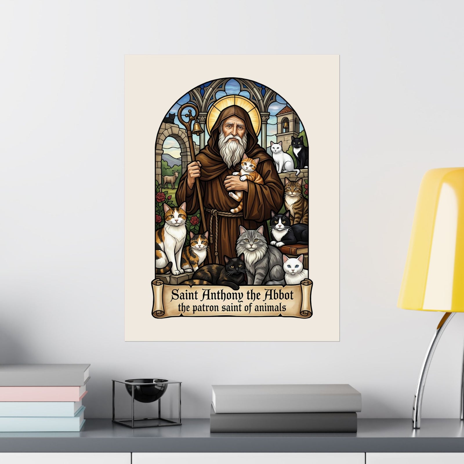 Saint Anthony the Abbot Cat Poster Patron Saint of Animals Poster