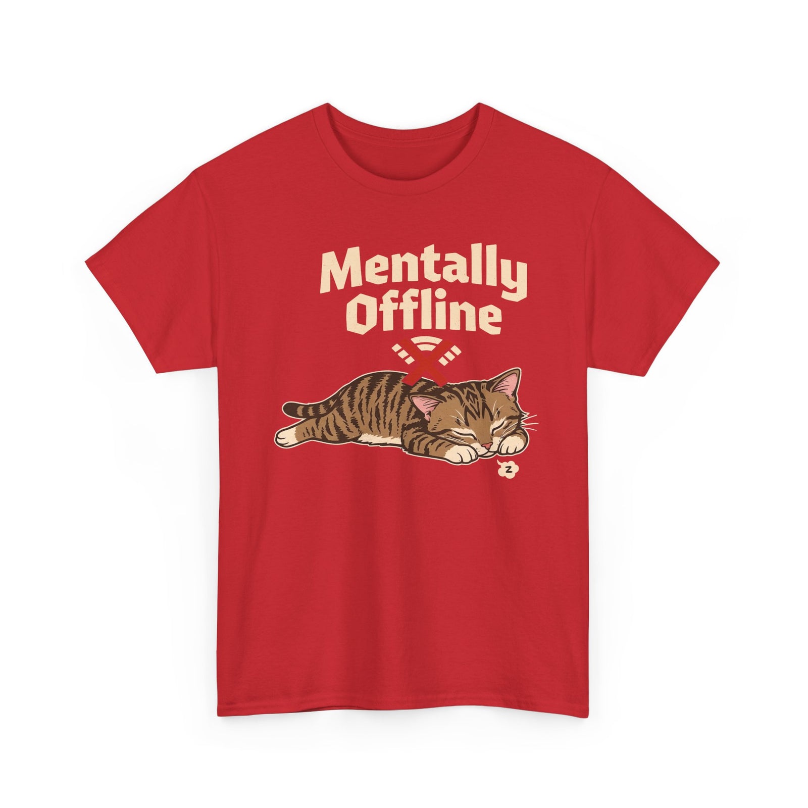 Lazy Cat 'Mentally Offline' T-Shirt