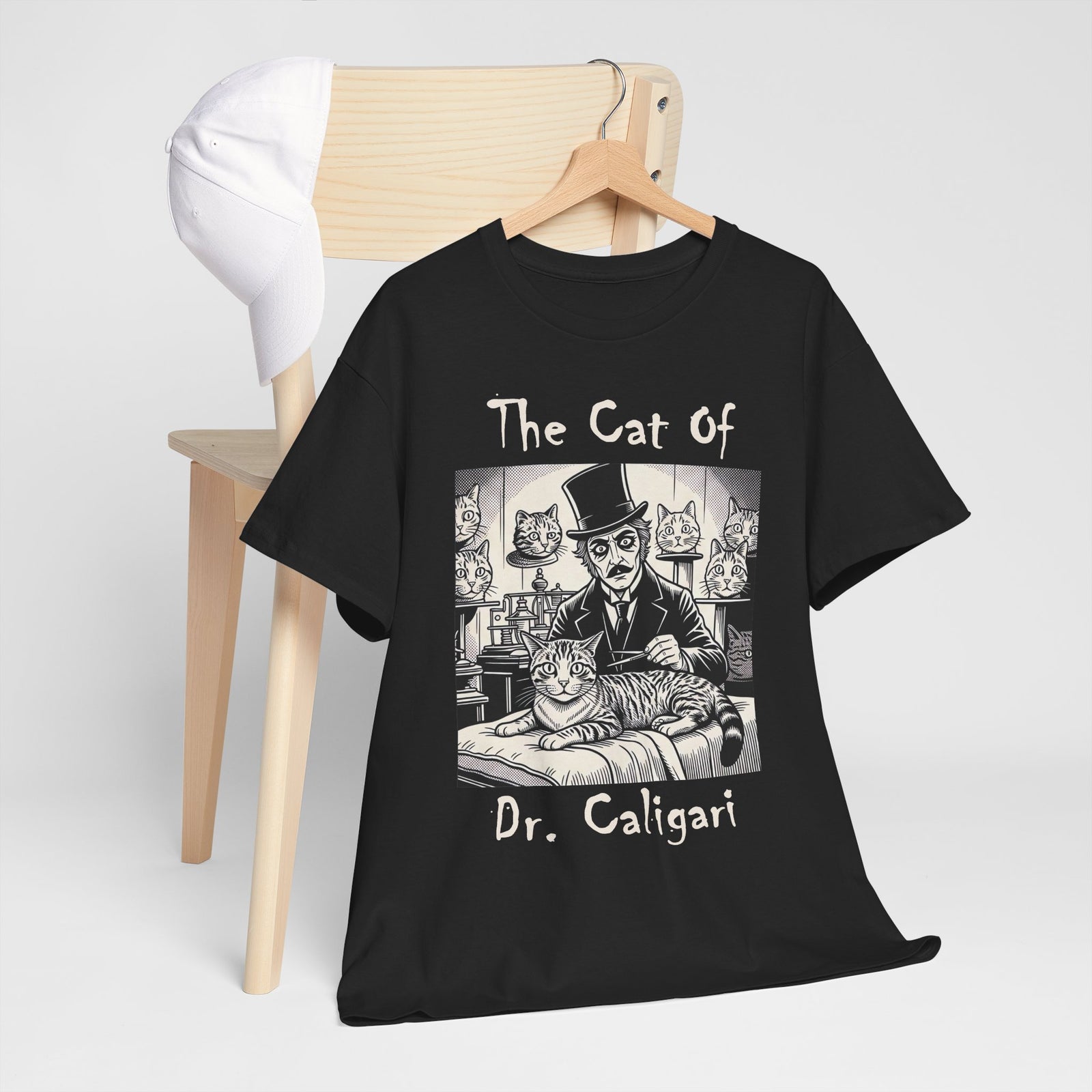 The Cat of Dr. Caligari T-Shirt — Gothic Vintage Horror Cat Tee