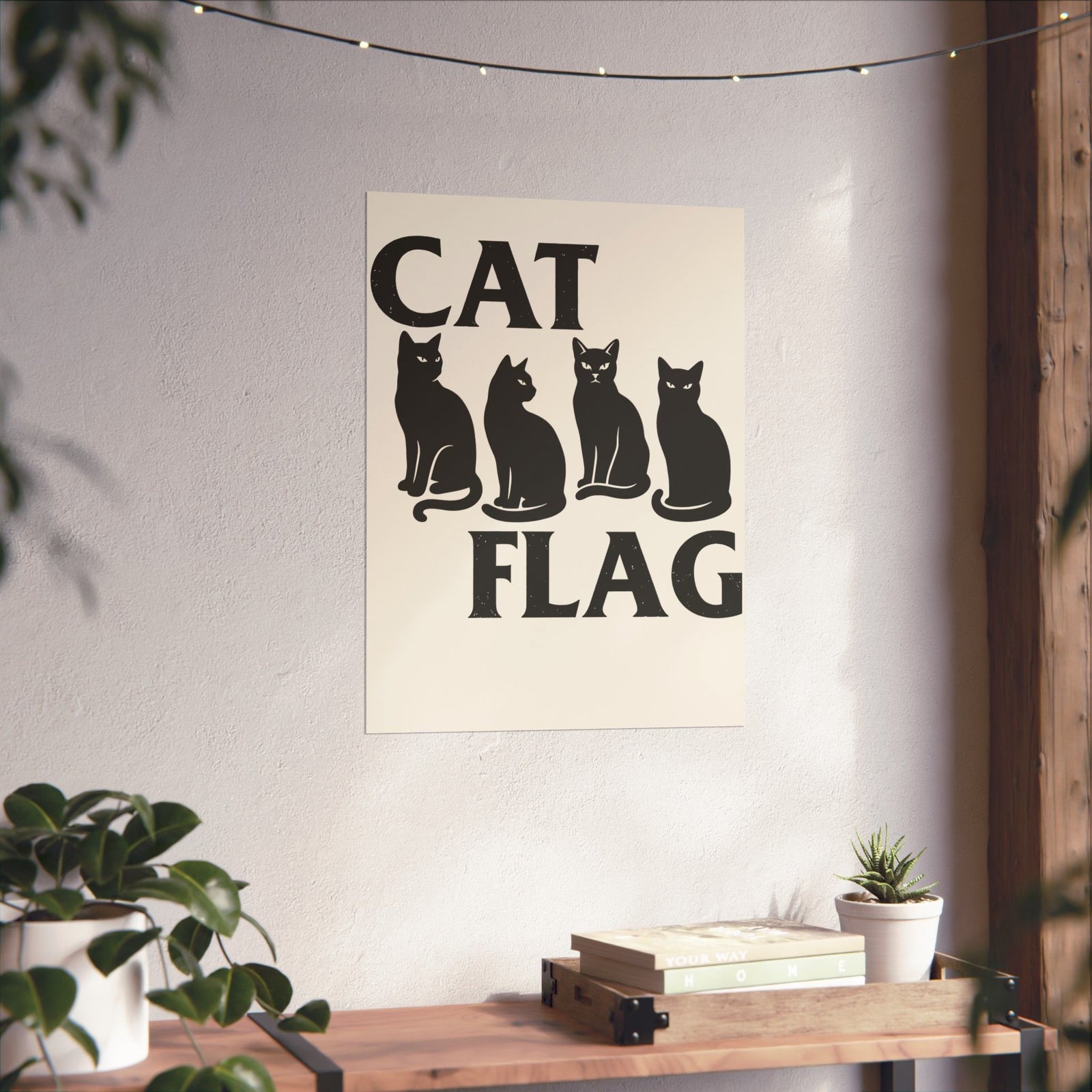 Cat Flag Poster Feline Graphic Poster
