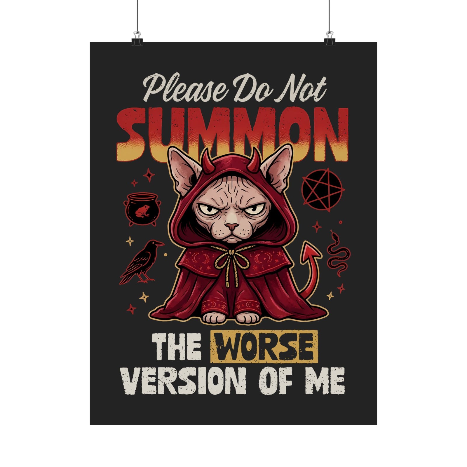 Gothic Witchy Cat Poster — Witch Cat Graphic Poster