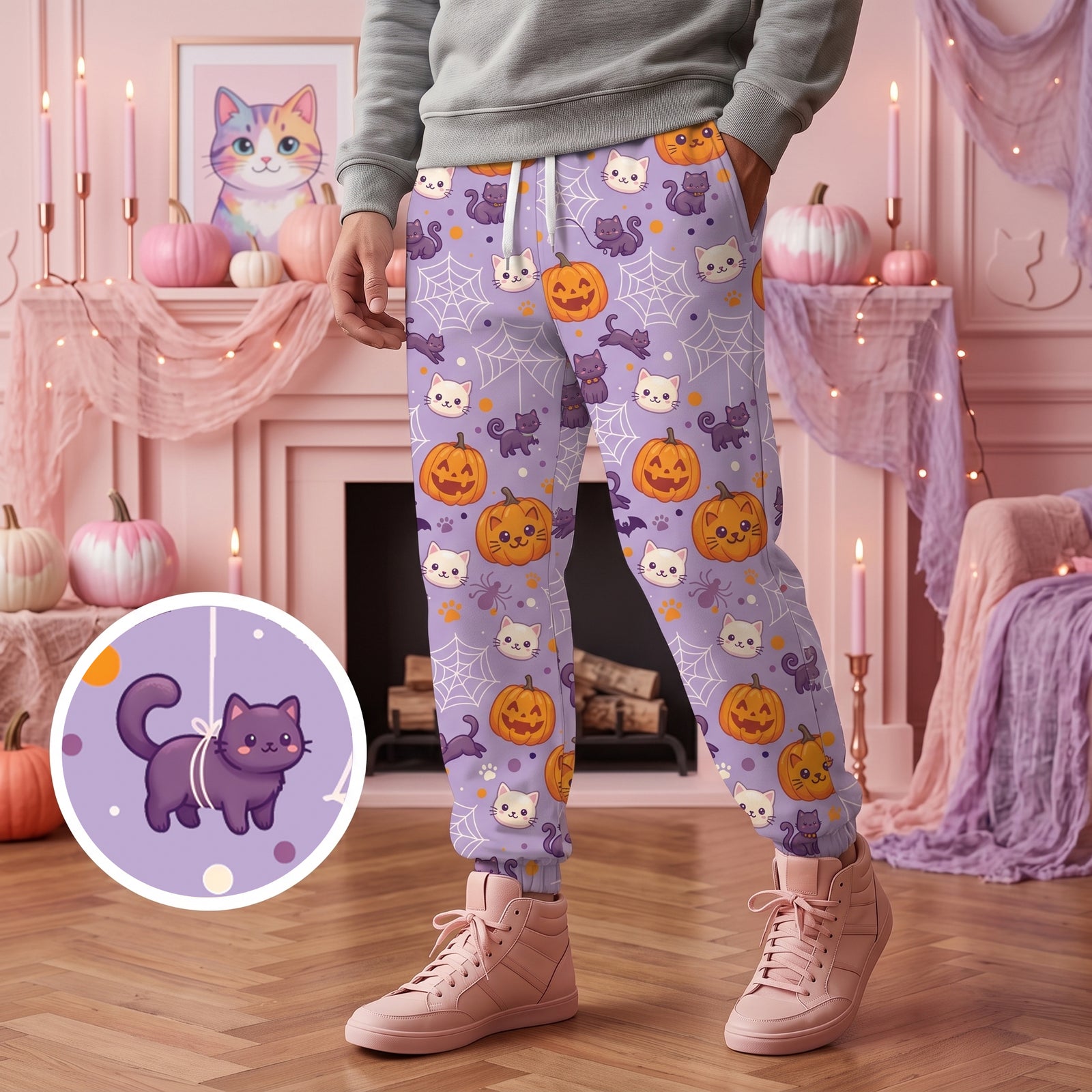 Cute Cat Halloween Sweatpants