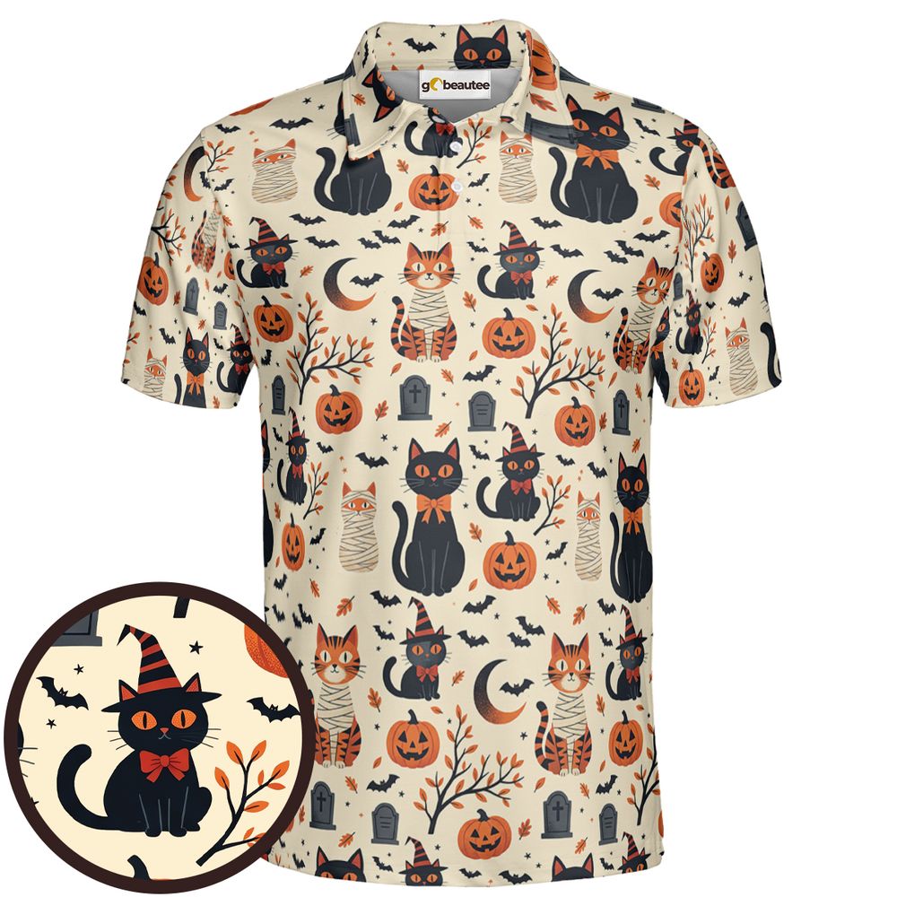 Vintage Halloween Witch & Mummy Cats - Men - 1