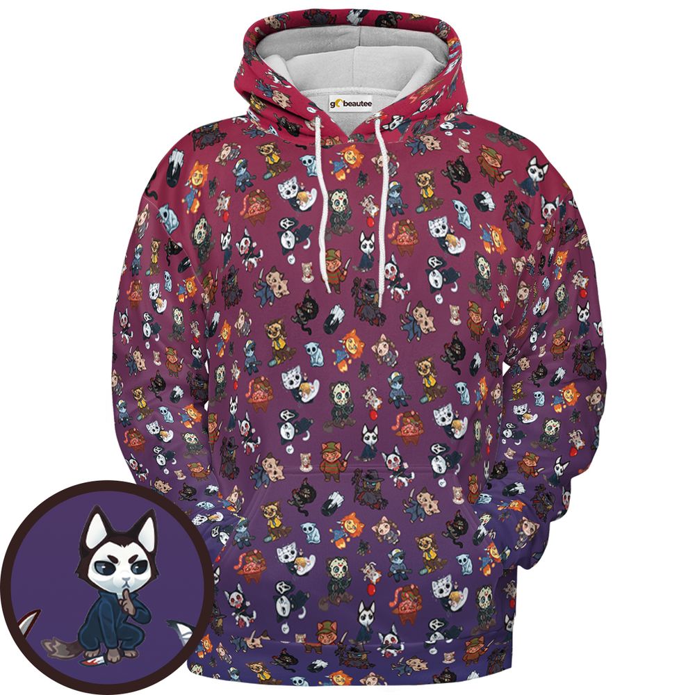 Witchy Skulls & Pumpkins Purple - Pullover Hoodie - 1