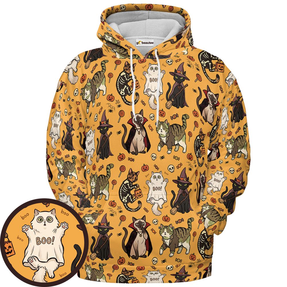 Trick-or-Treat Kitties - Pullover Hoodie - 1