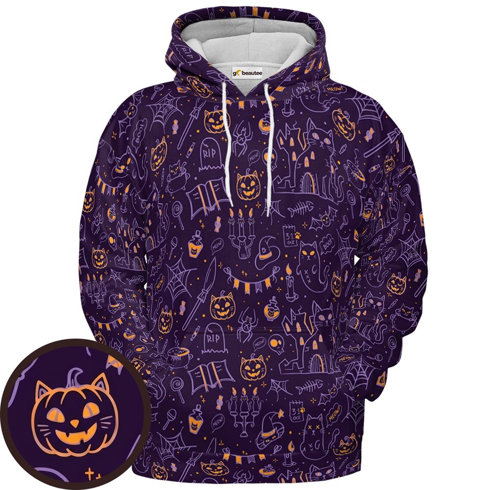Meow-loween Night - Pullover Hoodie - 1