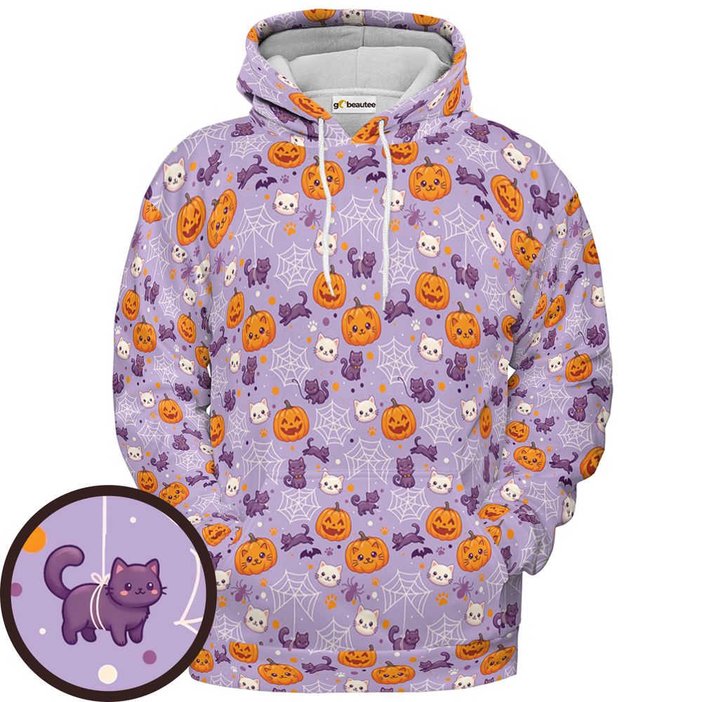 Cute Cat Halloween - Pullover Hoodie - 1