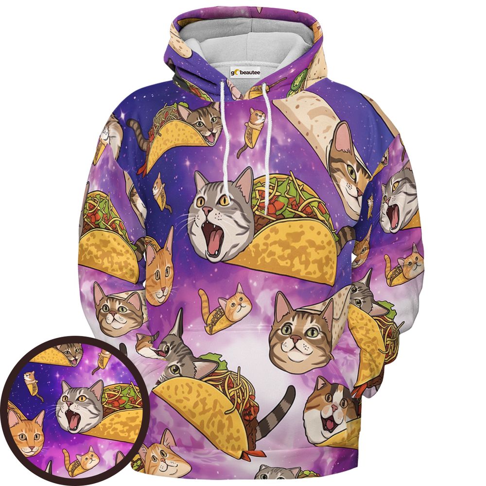 Cattaco Full Print Hoodie - Pullover Hoodie - 1