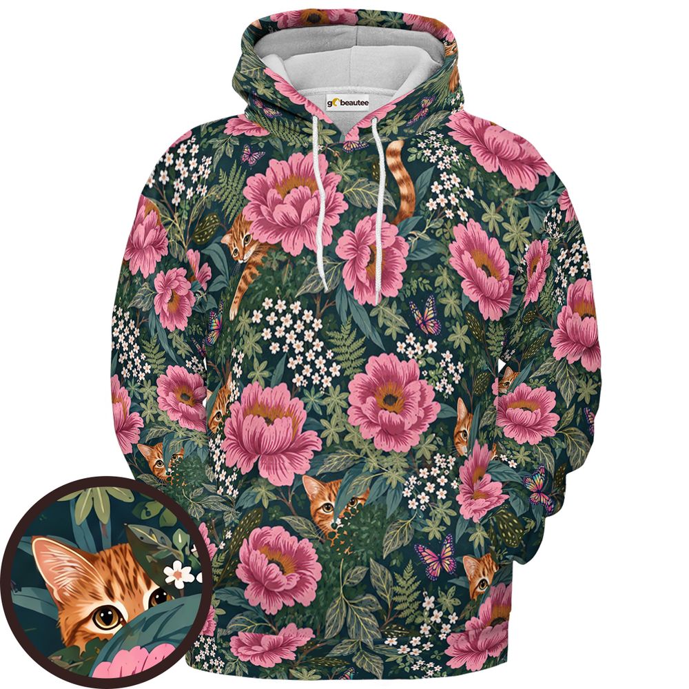 Midnight Peony Playground - Pullover Hoodie - 1
