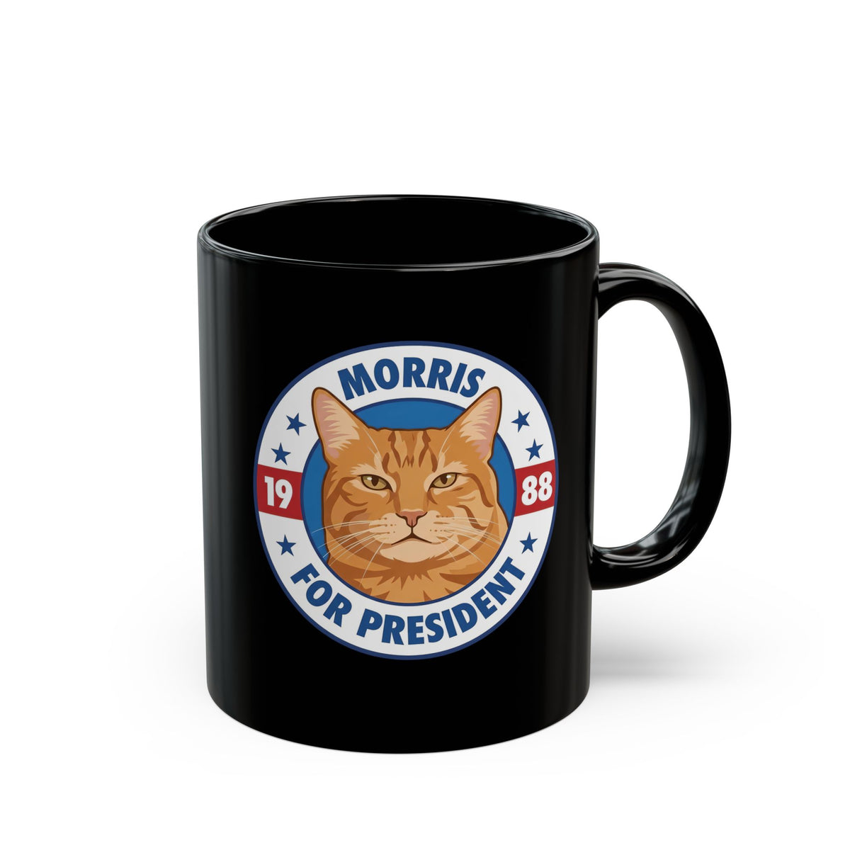 Cat For President 1988 Black Mug Vintage Political Cat Mug