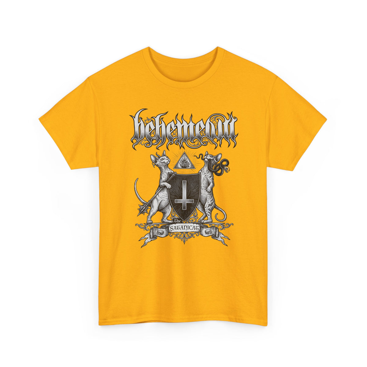 Satanicat Behemeow T-Shirt — Gothic Cat Graphic Tee