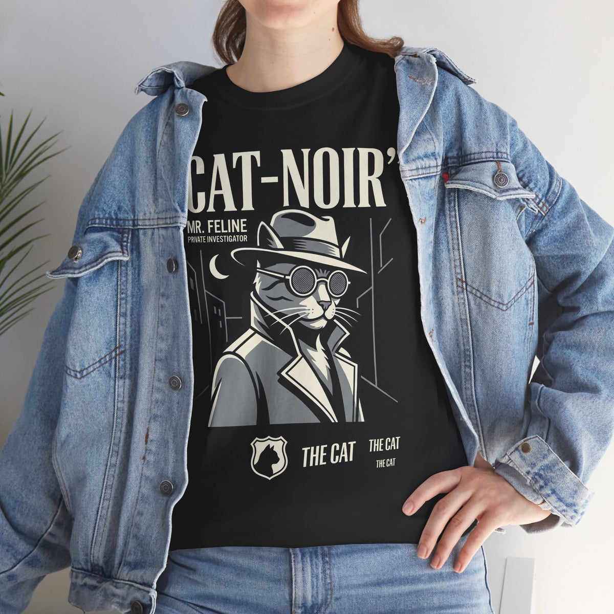 Detective Cat T-Shirt — Vintage Noir Graphic Tee