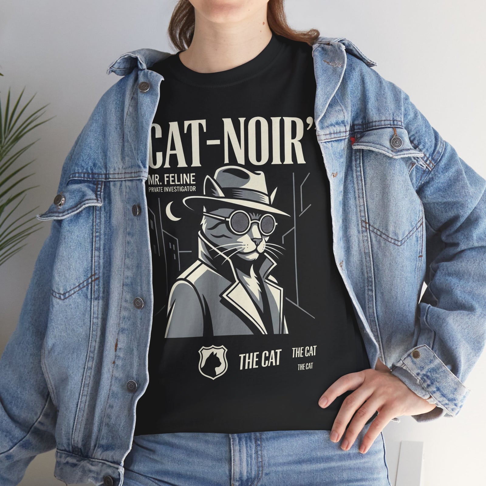 Detective Cat T-Shirt — Vintage Noir Graphic Tee