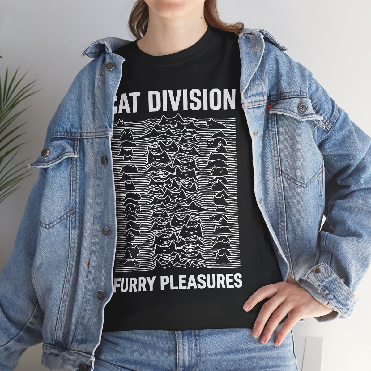 Cat Division Tee — "Furry Pleasures" Graphic Cat Silhouette Shirt