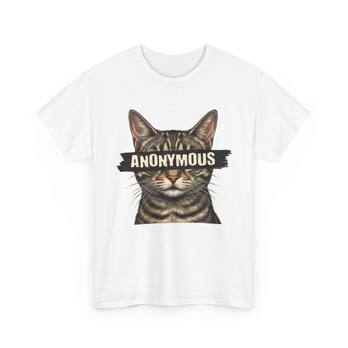 "Anonymous" Censored Cat T-Shirt, Edgy Feline Graphic Tee