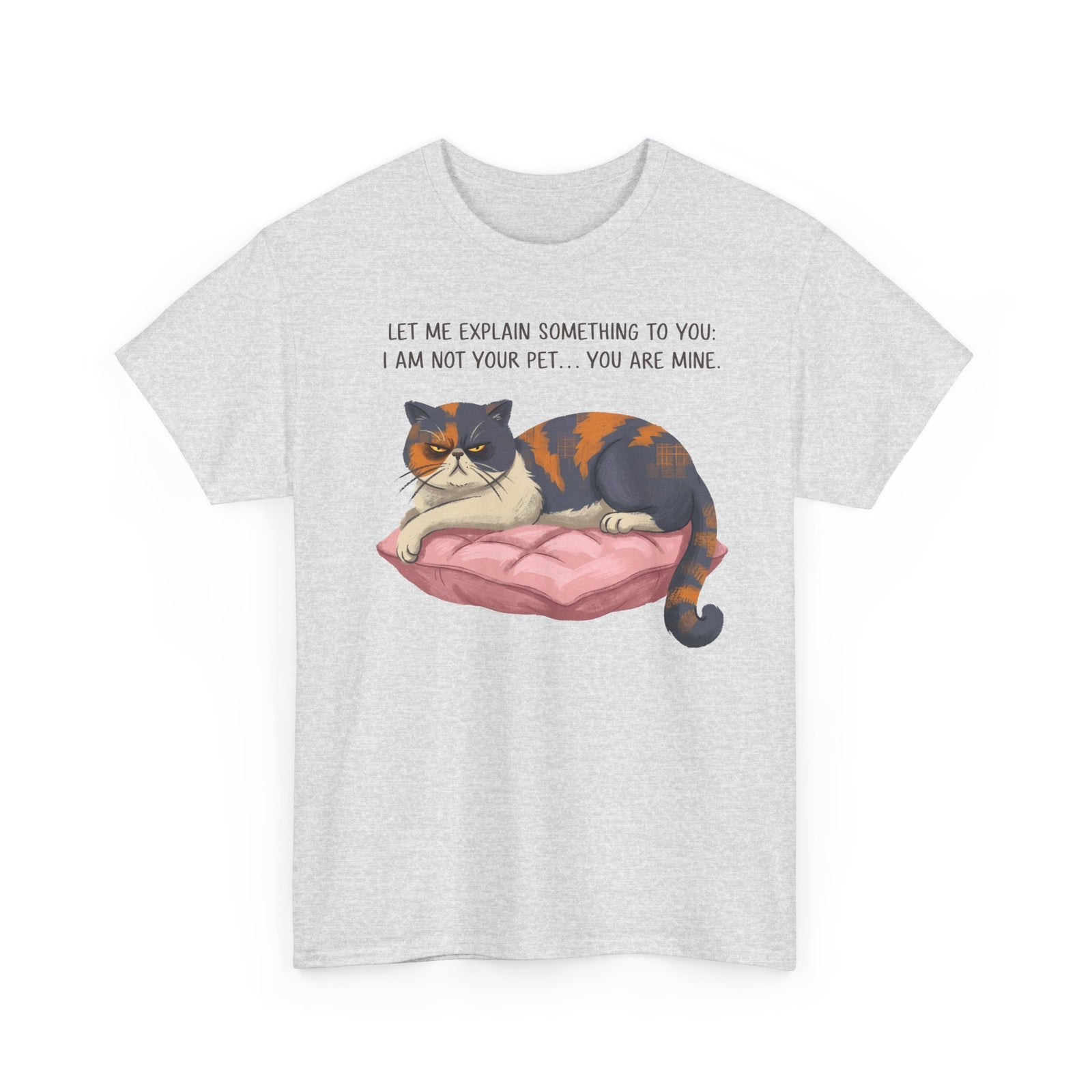 You Are Mine Cat T-Shirt — Grumpy Exotic Shorthair Calico Graphic Tee
