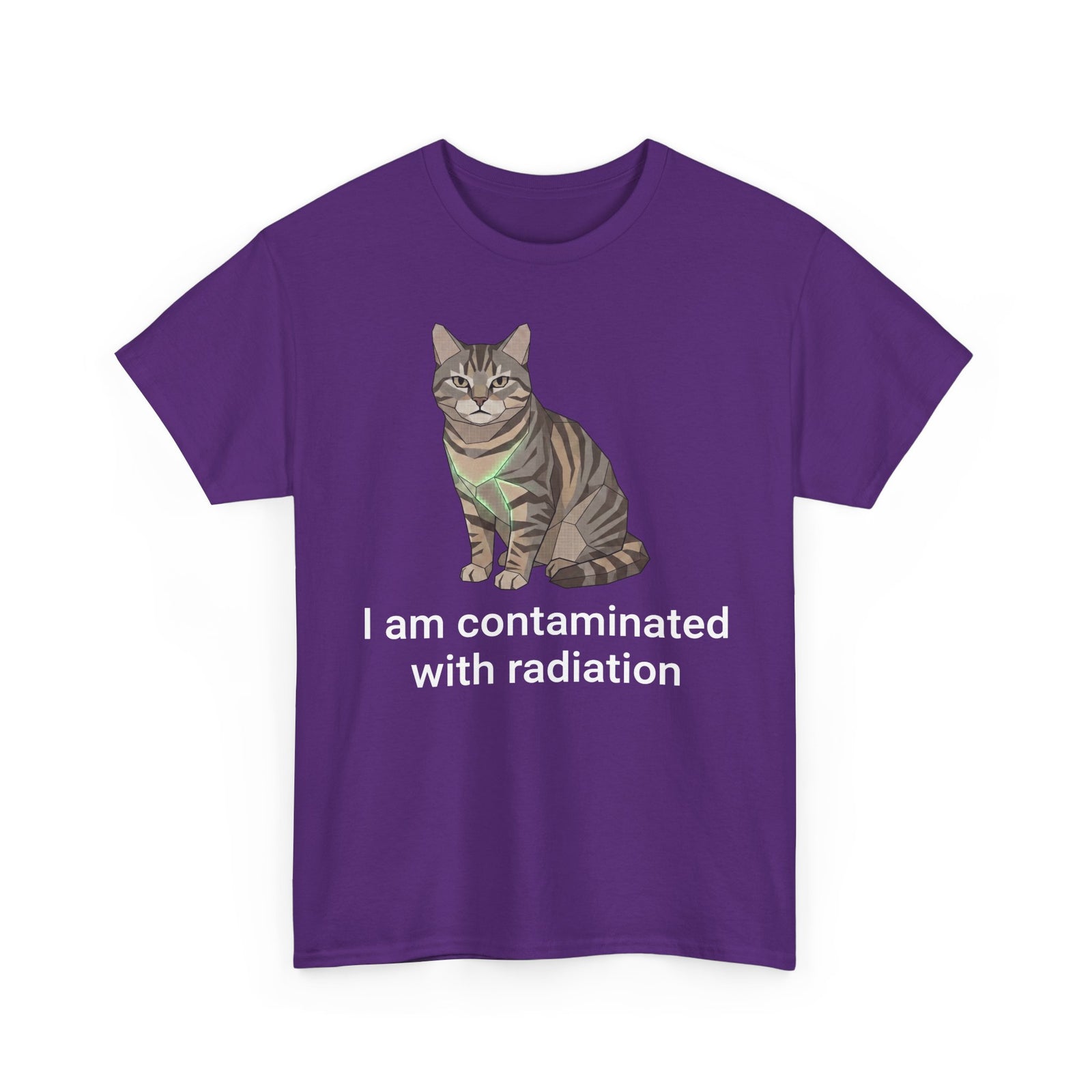 Funny Cat T-Shirt "I Am Contaminated with Radiation" Humorous Retro Radioactive Tee
